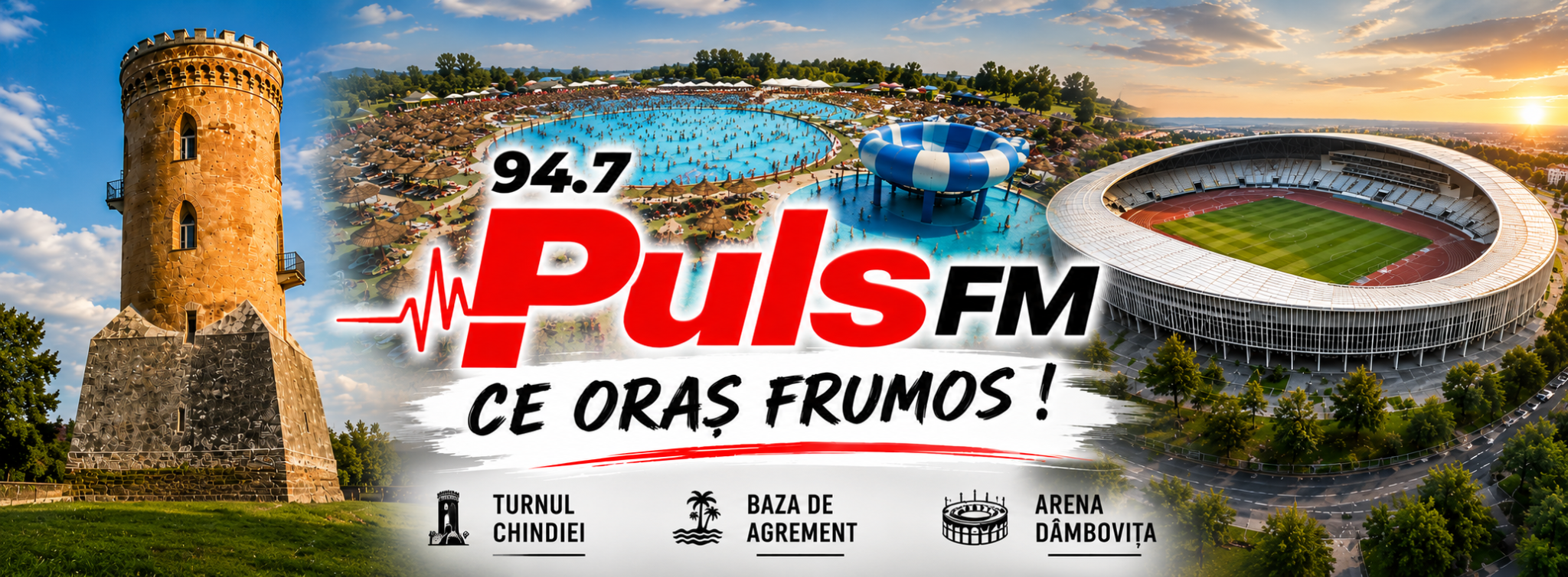 PULS FM 94.7 — Ce oraș frumos! Turnul Chindiei, baza de agrement și Arena Dâmbovița